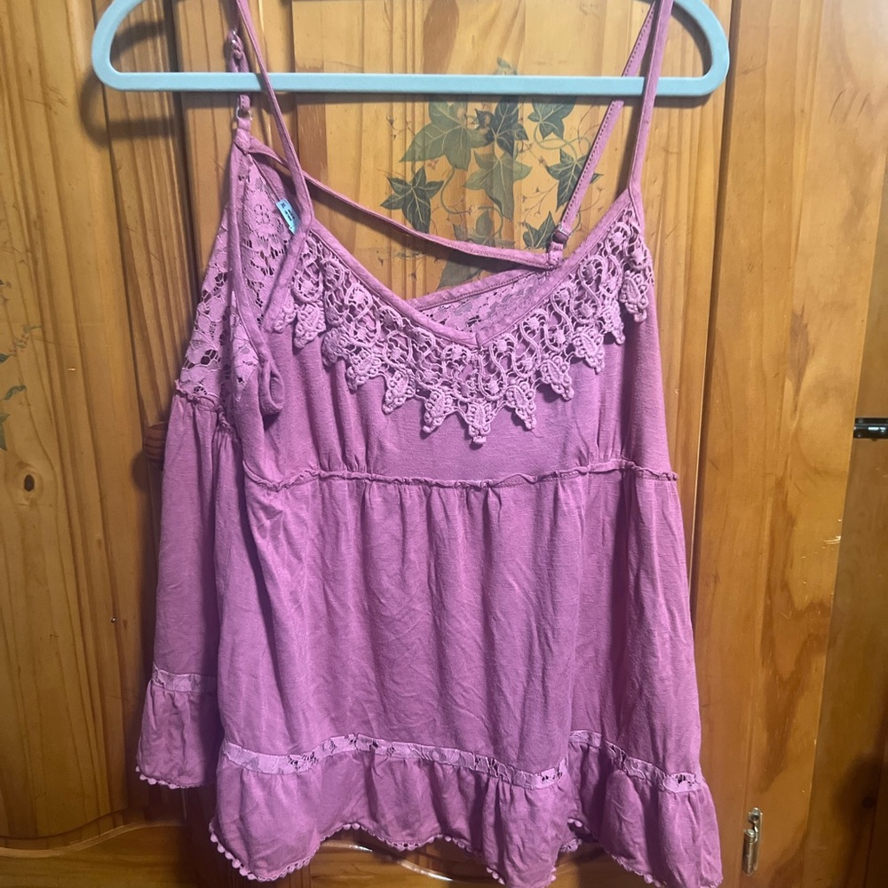 Maurices Pink Sleeveless Ruffled Camisole